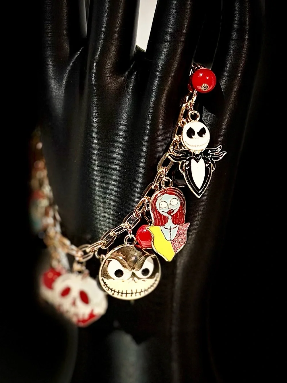 Jack and Sally Halloween Charm Bracelet